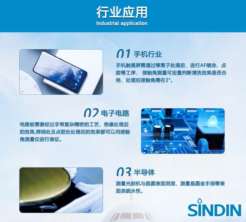 接觸角測量儀行業(yè)應用，手機行業(yè)，電子電路，半導體.JPG